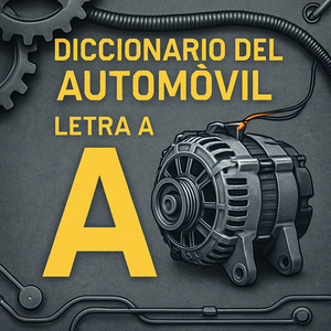 Ilustración técnica del alternador en el Diccionario del Automóvil (letra A): componente generador de corriente y conexión con sistema ABS”
title=