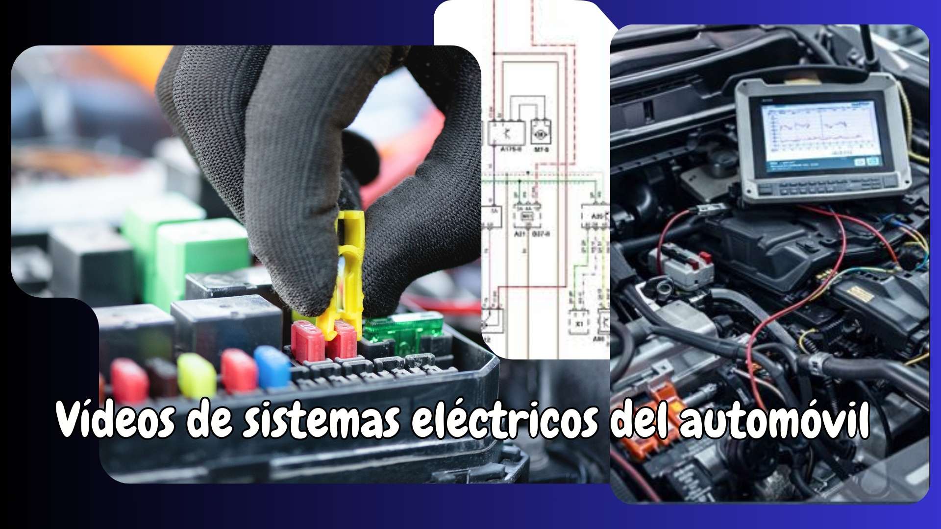 Relés, escáner OBD y diagrama eléctrico como recursos visuales para diagnóstico automotriz